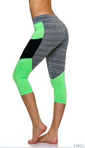 3/4-leggings Grijs / Neon-Geel