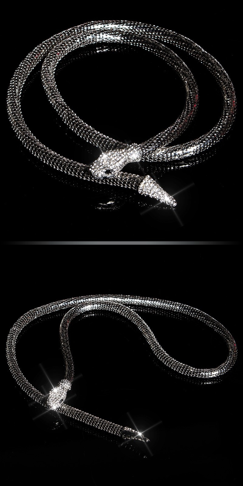 Trendy ketting-armband-riem zilver