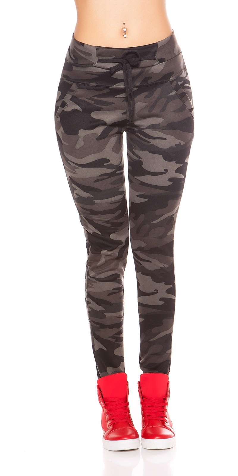 Sexy leggings in camouflage grijs