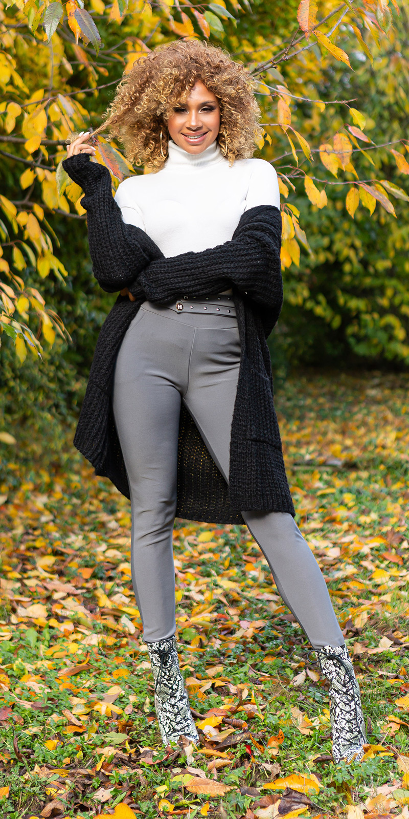 Sexy fitting hoge taille broek grijs
