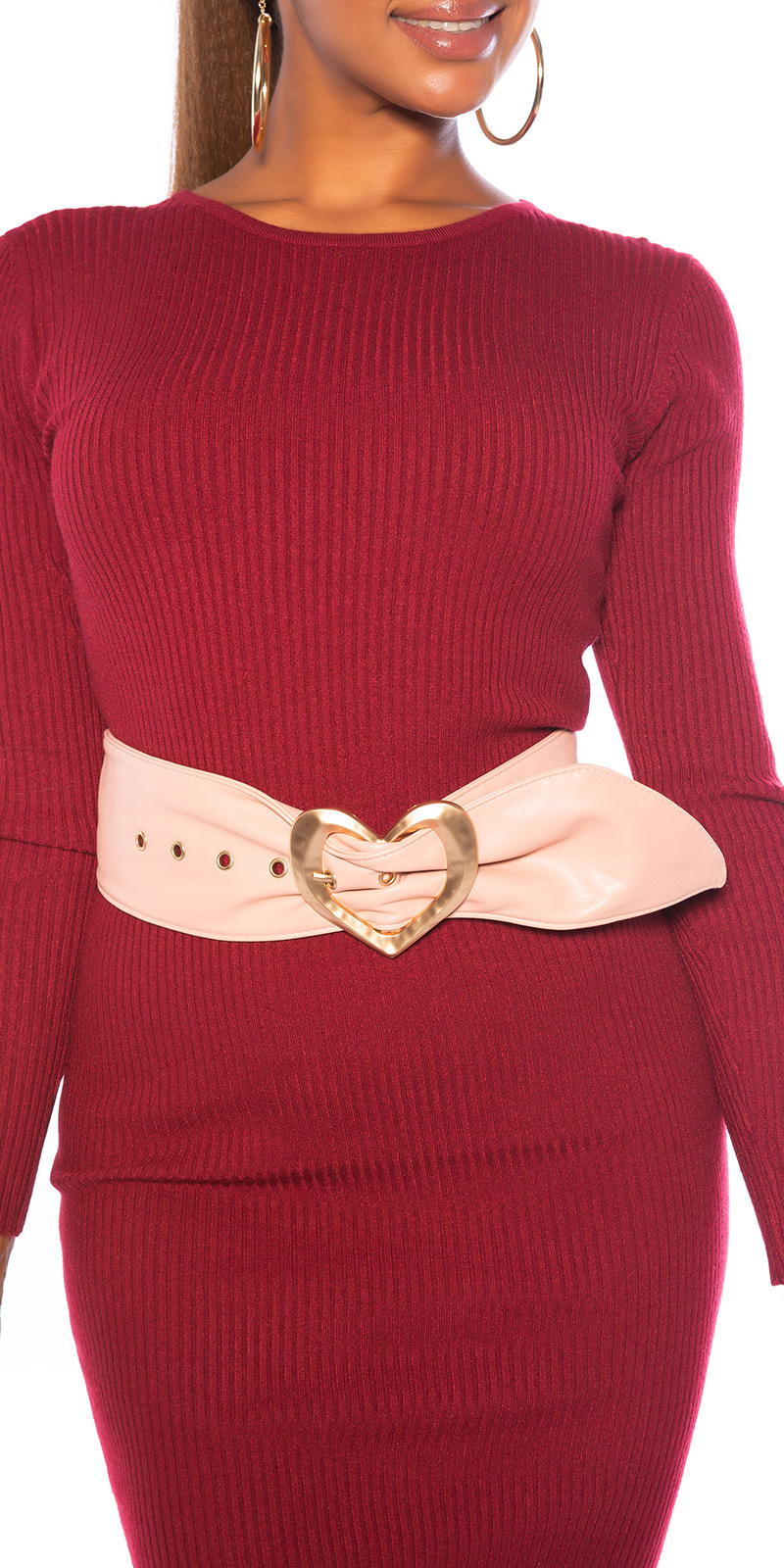 Sexy Belt with Heart Buckle Pink