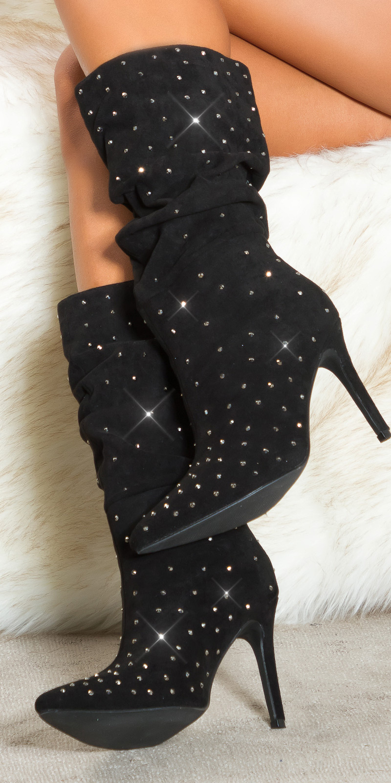 Musthaveglitter ankle boots Black
