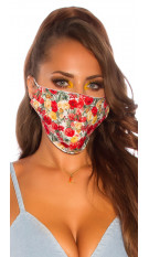 Wasbare mondmasker met bloemen-print mixed