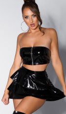 Sexy Koucla Latexlook ultra mini skirt Black
