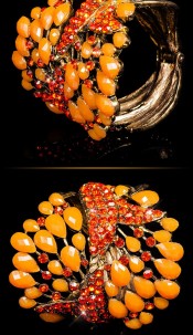 Trendy armlet with rhinestones Orange
