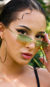 rimless lightly tinted summer glasses Green