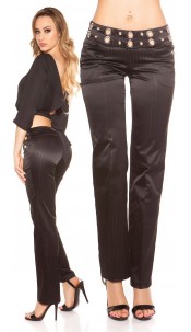 pants with studs and glitter Black