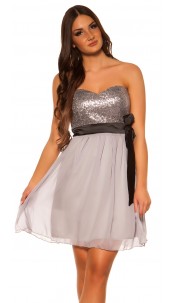 bandeaudress with sequins and loop Grey