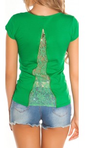 shirt with zips and lace Green