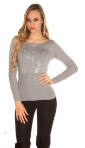 sweater with rivets CRAZY Grey