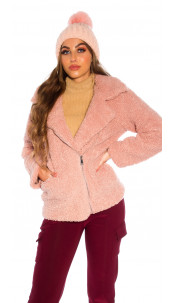 Trendy Cozy Teddy Jacket Pink