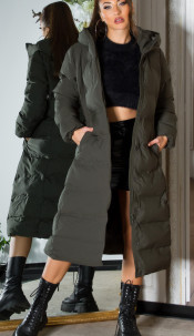 Trendy XL Winterjacket with hood Khaki