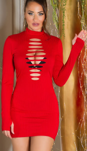 Minidress with cut outs Red