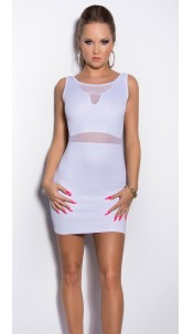 Sexy minidress with transparent applications White