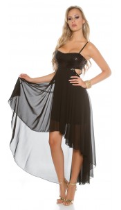 partydress with sequins and cutouts Black