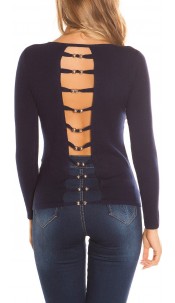sweater with pearls Navy