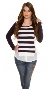 2in1 sweater striped Navy