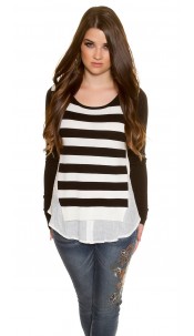 2in1 sweater striped White