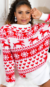 Christmas Time Oversize Knit Jumper White