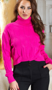 Musthave Knit Sweater with Turtleneck Pink
