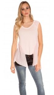 laced Top with Back Apricot